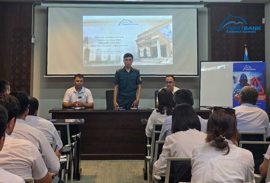 “Namangan” bank xizmatlari ofisida kiberxavfsizlik bo‘yicha o‘quv seminari o‘tkazildi